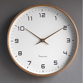 Mua Đồng hồ treo tường vỏ gỗ Hình tròn Retro tối giản mặt trắng cao cấp 30cm