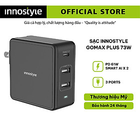 Adapter Sạc 3 Cổng Cho Macbook Innostyle Gomax Plus 73W Tích Hợp USB Type-C Hỗ Trợ Sạc Nhanh PD Power Delivery - Hàng Chính Hãng