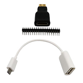 HDMI Male to Female+Micro USB to USB+Male GPIO for Raspberry Pi Zero