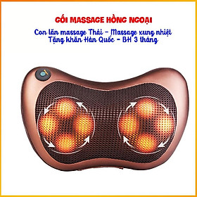 Gối massage hồng ngoại – Massage cổ 8 bi công nghệ 5D, mát xa cổ vai gáy - BH 3 tháng - Kaizo Mart