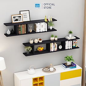 Mua Combo Bộ 2 Kệ Gỗ Trang Trí Treo Tường Nhiều Ngăn Cách Điệu SIB DECOR
