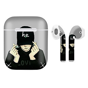 Mua Miếng dán skin chống bẩn cho tai nghe AirPods in hình thiết kế - atk063 (bản không dây 1 và 2)