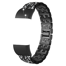 Follure Bling Stainless Steel Metal Bracelet Strap Band Replacement for Fitbit charge 2