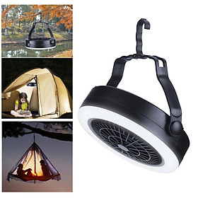 Outdoor Tent Fan with Light Rechargeable Camping Lantern Handheld Travel