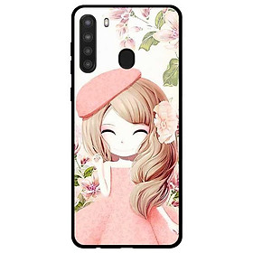 Ốp lưng dành cho Samsung Galaxy A21 mẫu Anime Cô Gái Váy Bông