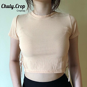 Áo Croptop basic buộc dây hai bênđơn giản dễ phối đồ mà tôn dáng cực kỳLên hình thật
