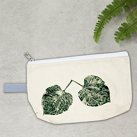 Túi Bút Vải Canvas In Hoa Lá Tươi - Saigon Zerowaste - Mẫu 4