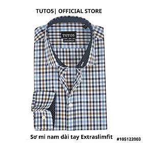 Hình ảnh Áo sơ mi dài tay nam TUTO5 sơ mi công sở họa tiết sọc kẻ caro Extra Slim fit Shirt cotton chống nhăn cao cấp phong cách trẻ trung, nam tính