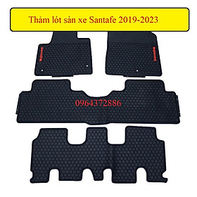 Thảm lót sàn cao su 3D cao cấp dành cho xe Hyundai Santafe 2019-2023