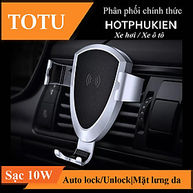 Mua Giá đỡ điện thoại kiêm sạc không dây Qi sạc nhanh 10W trên xe hơi /  ô tô hiệu Totu CACW-013 Star Shield (chuẩn sạc Qi  trang bị chip sạc thông minh  công nghệ Gravity  chất liệu mặt lưng da  phiên bản kẹp khe gió) - hàng nhập khẩu