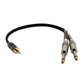 3.5mm to Dual 1/4 Inch Cable, 1/8'' TRS to 2 6.35mm TS  Splitter Male to