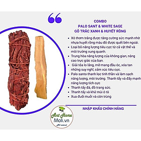 Sét thanh tẩy mạnh số 3 gồm 1 xô huyết rồng dragon blood và palo santo gỗ trắc xanh tiêu chuẩn