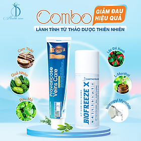 Combo Xịt Giảm Đau Nhanh BIOFREEZE X 150ml + Kem hỗ trợ giảm viêm khớp, giãn tĩnh mạch Earthlyglow Tuýp 65gr