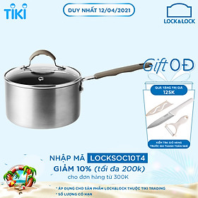 Nồi Sâu Lòng Lock&Lock Handycook Có Tay Cầm Và Nắp Đậy 14cm LHD1141 - Màu Xám