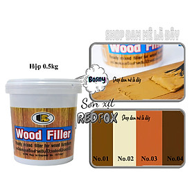 Bột trám gỗ, nột trét gỗ bị nứt Wood Filler No.B218 Bosny hộp 500 gram - Thái Lan, Keo che vết xước, khuyết điểm đồ gỗ nội thất, bàn ghế, tủ gỗ