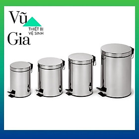 Thùng rác văn phòng nhỏ mini đạp chân inox 3L, 5L, 7L, 8L