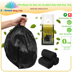 Mua Túi đựng rác  bao rác tự phân hủy sinh học loại tốt tiện lợi  tiết kiệm -rác màu  rác đen 1kg - E Green Dùng 1 Lần
