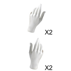 4 Pieces Plastic Female Mannequin Hand Jewelry Watch Display Props Countertop Shop Store Retail White