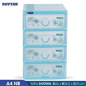 Mua Tủ nhựa Duy Tân Tomi A4 nắp bằng 4 ngăn (26 x 34.2 x 41 cm) - 43433 - Giao màu ngẫu nhiên - Hàng chính hãng