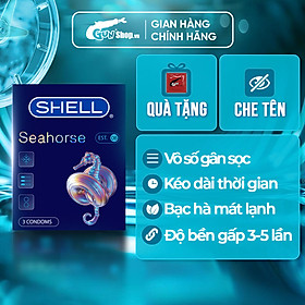 Bao cao su Shell Seahorse - Kéo dài thời gian - Hộp 3 cái
