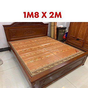 Mua Chiếu trúc tăm vân gỗ in hoa mát lạnh mùa hè màu gỗ m6x2m - m8x2m