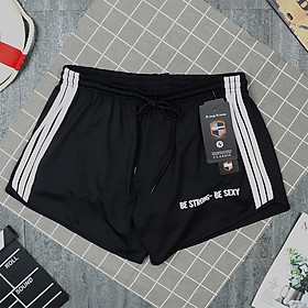 Quần Short, Quần Đùi Tập Gym, Yoga Thể Thao Nữ Hai Lớp Co Dãn Thoáng Khí BE STRONG - BE SEXY Cao Cấp Big Sport