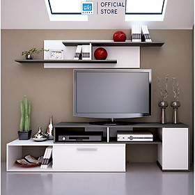 Combo Kệ Tivi Để Sàn Và Treo Tường Cho Phòng Khách SIB Decor, Kệ Có Thể Điều Chỉnh Chiều Dài Từ 150cm Đến 250cm Cho Phù Hợp Với Từng Căn Phòng