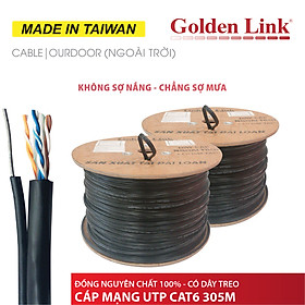 Mua Cáp Mạng đi ngoài trời CAT6 UTP Đồng Nguyên Chất có dây treo 305M - Màu đen - Hàng chính hãng