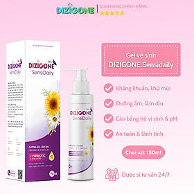 Gel vệ sinh phụ nữ DIZIGONE Sensidaily 150ml: Kháng khuẩn, làm mềm dịu, cân bằng hệ vi sinh & pH 