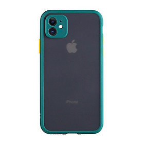 Ốp lưng trong nhám viền Shield Matte Color bảo vệ camera cho iPhone 11 - Xanh Rêu