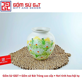 Lọ hoa dáng vò vẽ cúc họa mi Gốm Sứ G&T