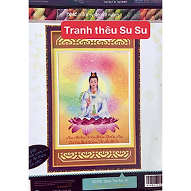 Mua Tranh thêu chữ thập Quan âm bồ tát 615  kích thước 55 x 70 cm