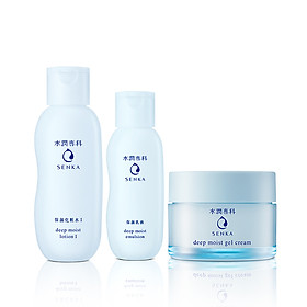 Bộ Senka dưỡng ẩm chuyên sâu (Senka Deep Moist Lotion I, Moist Gel Cream, Moist Emulsion)