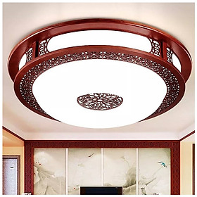 Mua Đèn ốp gỗ Tròn led cho phòng khách  phòng ngủ  lối đi phong cách cổ