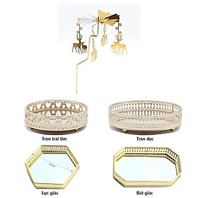 Mua Chong Chóng Khay Mặt Gương Đựng Nến Thơm Size To Cao Cấp  Charm Nhiều Hình - CK03