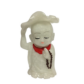 Tượng đá chú tiểu đội lá sen - đá non nước