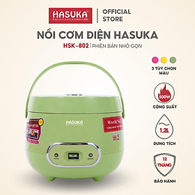 Nồi cơm điện mini cầm tay HASUKA HSK-802 dung tích 1.2L, công suất 500W