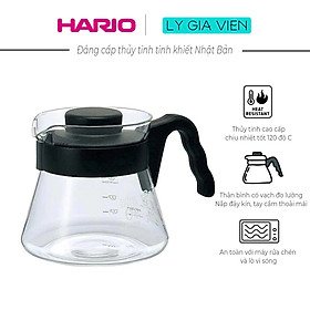 Bình Nước Thủy Tinh Phục Vụ Cà Phê Hario V60 Coffee Server 450ml, VCS-01B