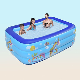 Mua Bể bơi phao cho bé kích 1m8 và 2m1 - 3 Tầng  bể bơi bơm hơi có đáy chống trơn  tặng kèm bộ keo vá