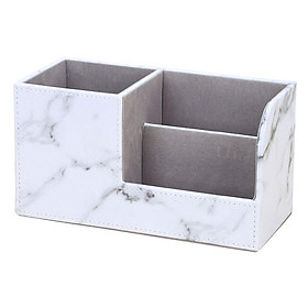 Hộp Đựng Bút Để Bàn Làm Việc Chất Liệu Bằng Da Sang Trọng Marble Pattern Leather Pen Holder