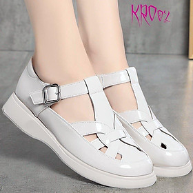 Giày búp bê cho bé gái 3 phân hàng hiệu rosata hai màu đen trắng kro02