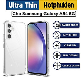 Ốp lưng silicon dẻo cho Samsung Galaxy A54 5G hiệu Ultra Thin trong suốt mỏng 0.6mm độ trong tuyệt đối chống trầy xước - Hàng nhập khẩu 