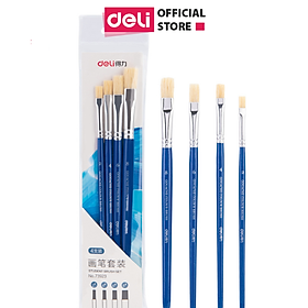 Bộ Cọ Vẽ Chuyên Nghiệp Deli - Dùng Cho Màu Nước/Bột/Sơn Acrylic -Set 4/6 Cây- 73885/73866/73867