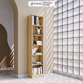 Mua Kệ Để Sách Gỗ MDF FIVO FB70 (40 x 24 x 179cm) Đa Tầng Tiết Kiệm Không Gian (Có Tấm Lưng Phía Sau) - Hàng Chính Hãng