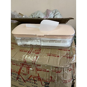 Mua Khay Làm Đá Viên TAILI Dung Tích Lớn Bằng Silicon 2 Ngăn Có Nắp Đậy Tặng Kèm Muỗng Múc Đá