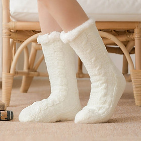 Women Plush Socks Thick Warm Non-Slip Breathable Soft Autmn Winter Home Socks Hosiery