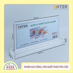 Kệ mica 2 mặt Enter E17B LR 12x26cm, đế mica 5.5x29cm dày 20mm vát 2 cạnh