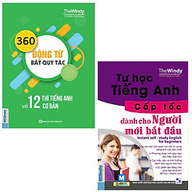 Combo Tự Học Tiếng Anh Cấp Tốc, 360 Động Từ Bất Quy Tắc Và 12 Thì Tiếng Anh Cơ Bản (tặng kèm 2 tẩy hình thú)