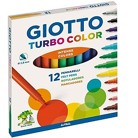 Bút dạ màu nhập khẩu Italy GIOTTO Turbo Color Hộp 12 màu 416000