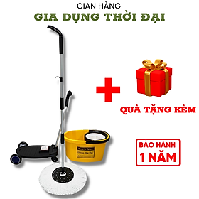 Hình ảnh Bộ Lau Nhà 360 độ Omega Mop Plus công nghiệp (xô lớn + xe đẩy + xoay tay)